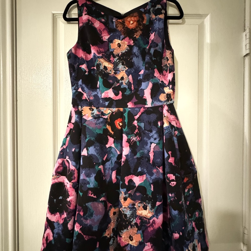 Taylor Floral and Black dress size 8